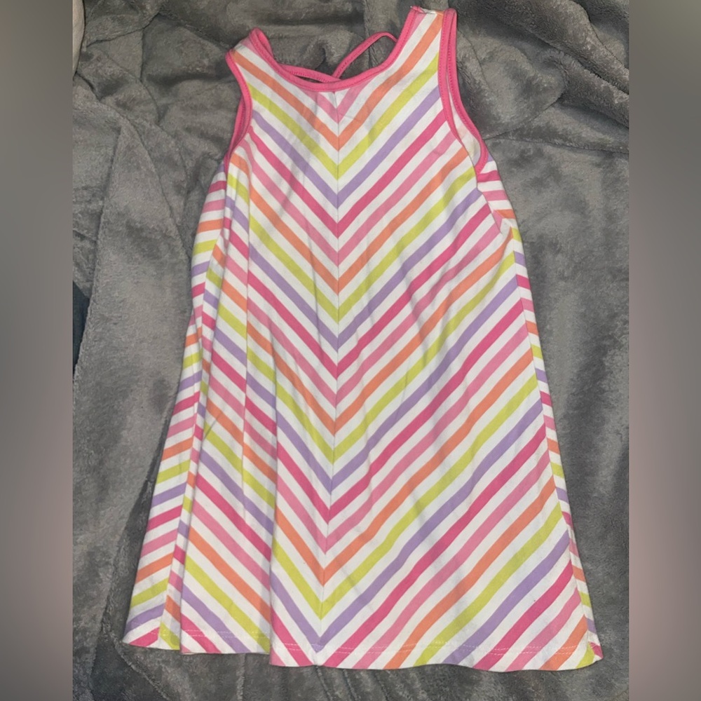 -kids 4t colorfully lined tank top dress